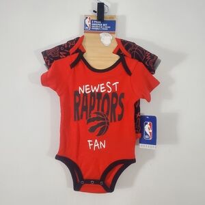 NWT- NHL official Toronto Raptors Slam Dunk 3Piece Creeper Set 3-6months